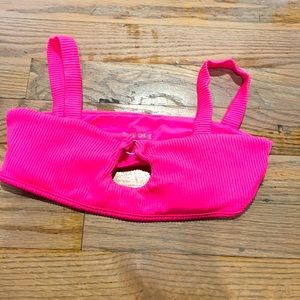 One One Swimwear ribbed luxury bikini top - hot neon pink XS